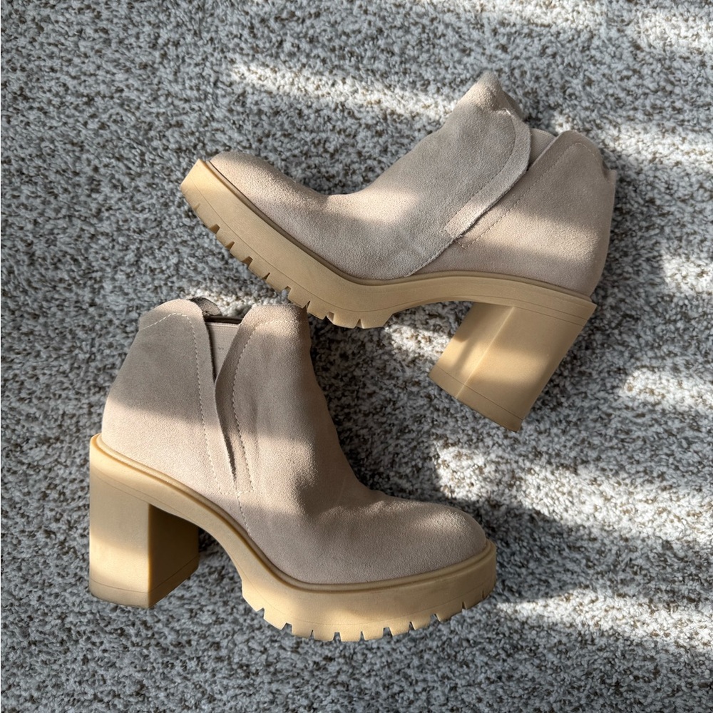 Dolce Vita Suede Chunky Platform Ankle Booties